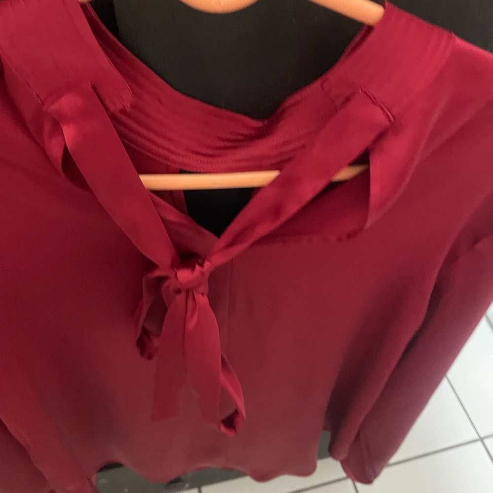 DKNY Deep Red Women's Blouse